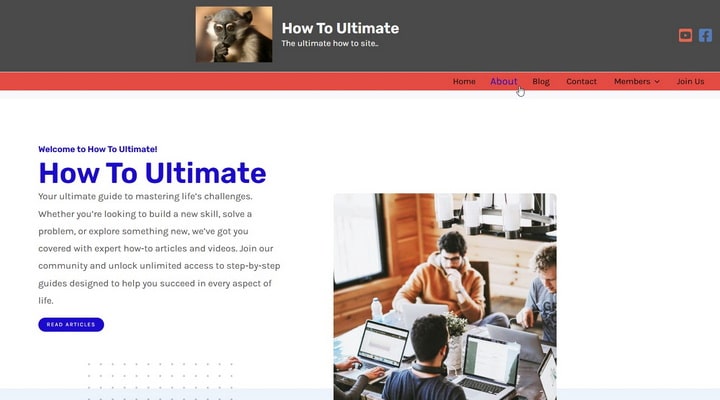 A cropped picture of website How To Ultimate